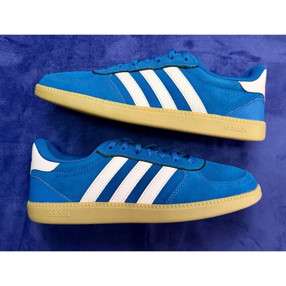 Adidas Women's Breaknet Lace-Up Casual Sneakers Blue/Pink Gum Sole Size 8.5 - Picture 2 of 11